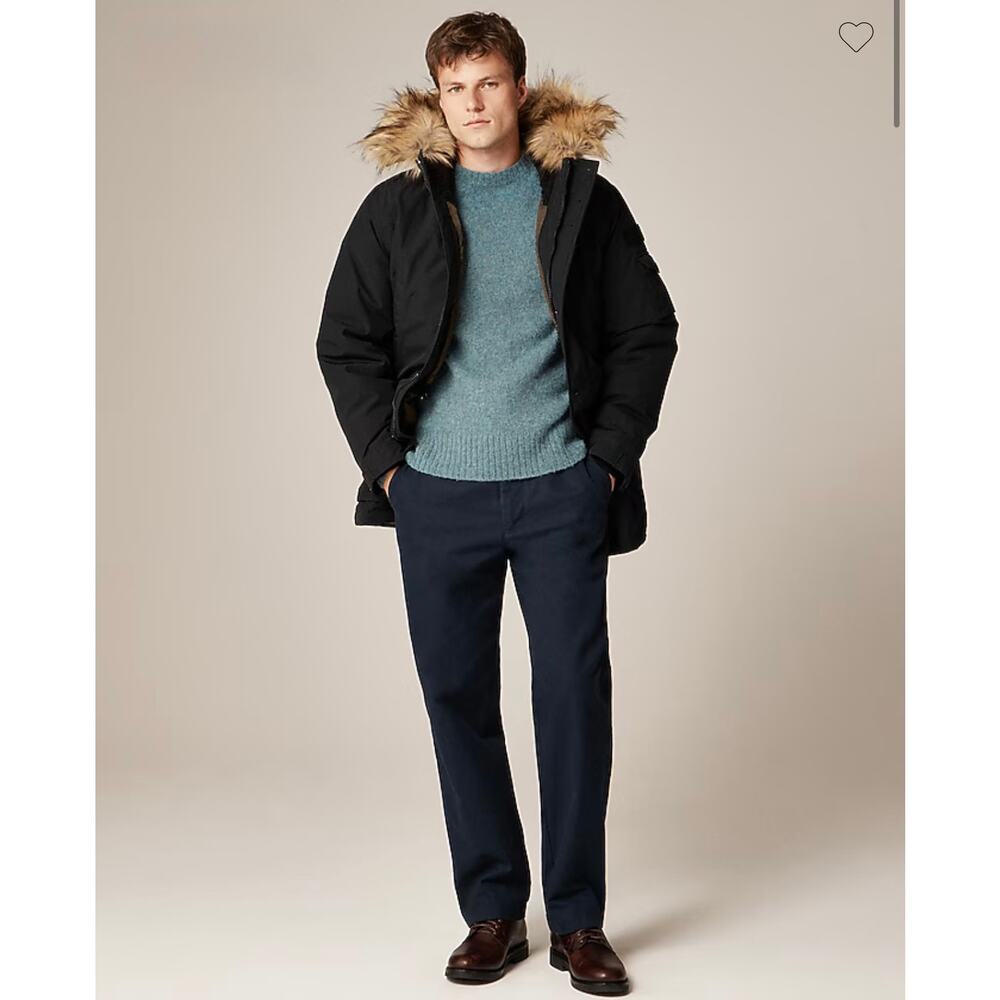 J.Crew Men's Black Hoodied Nordic Parka With PrimaLoft® Size M NWT
